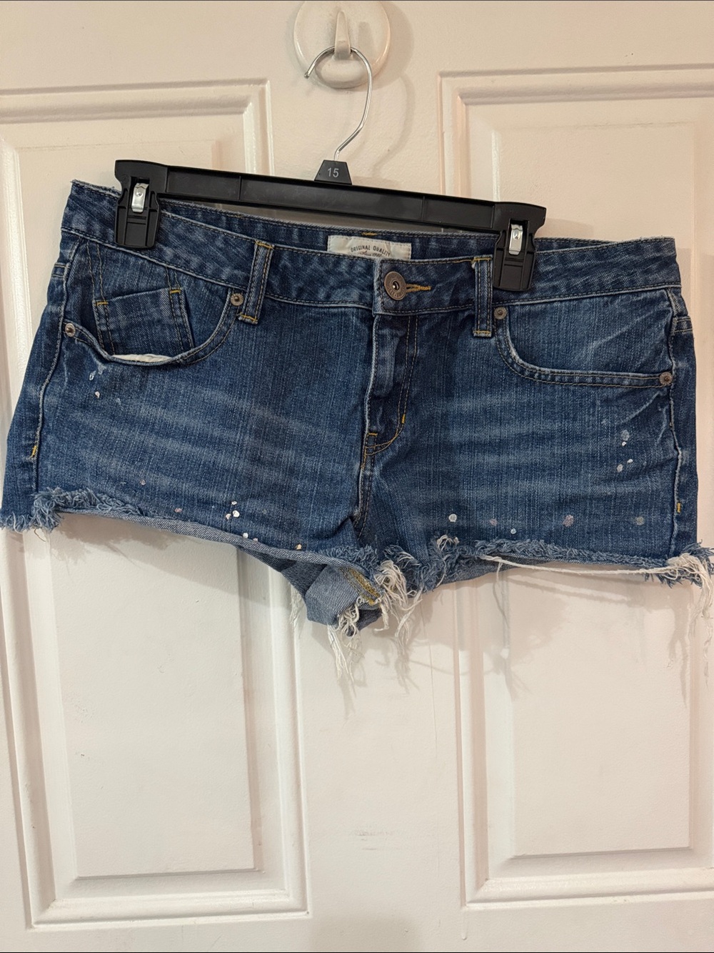 Aeropostale Distressed Dark Blue Denim Cutoff Shorts